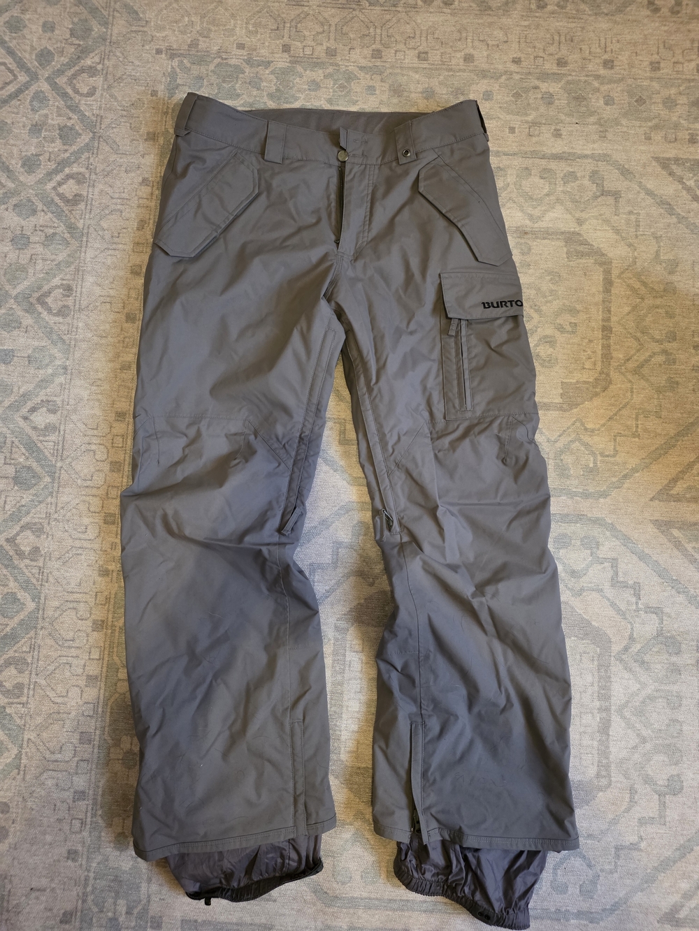 Burton Men’s Gray Snow/Ski Pants - Water-Resistant Cargo Style